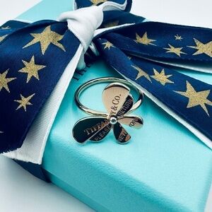 RARE Tiffany & Co. Butterfly Ring Love Bug 18K Rose Gold & Silver with Box